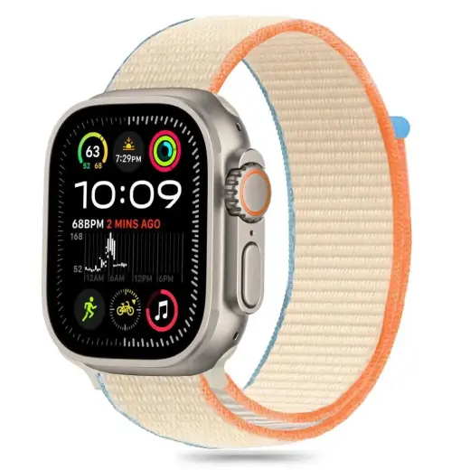 Tech-Protect Nylon ремешок для умных часов Apple Watch 6/7/8/9/10/SE/Ultra 1/2 (44/45/46/49 mm) | нейлоновый | бежевый
