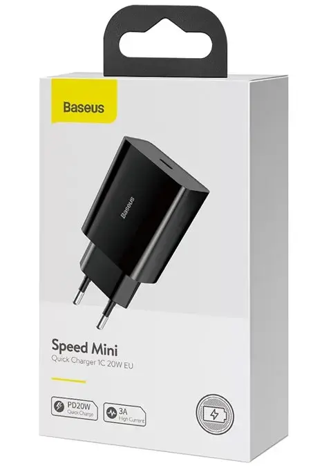 Baseus CCFS-SN01 Speed Mini Charger USB-C 20W Black (Damaged Package)