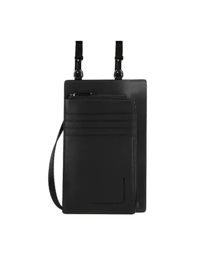 Piquadro, Tasche, Leather Crossbody Bag, Black, 11.5 x 19 x 2 cm, For Women