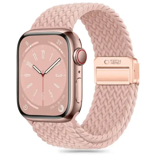 Tech-Protect Nylonmag išmaniojo laikrodžio dirželis Apple Watch 6/7/8/9/10/SE (40/41/42 mm) | nailoninis | rožinis