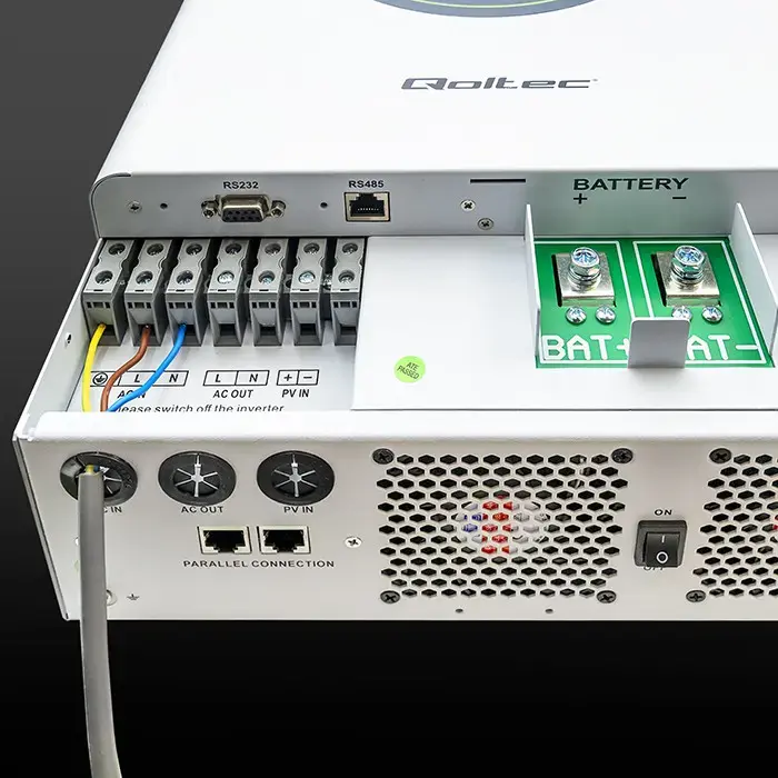 Qoltec Modular Hybrid Solar Inverter Off-Grid 6200W | 120A | 48V | MPPT | 12 units | BMS | AGM GEL LiFePO4 | Sinus | Wi-Fi option | Power factor 1.0