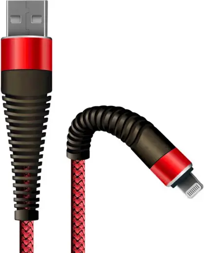 Fusion Fishbone data transfer and charging cable | USB-A to Lightning | 15W | 1.5m | red