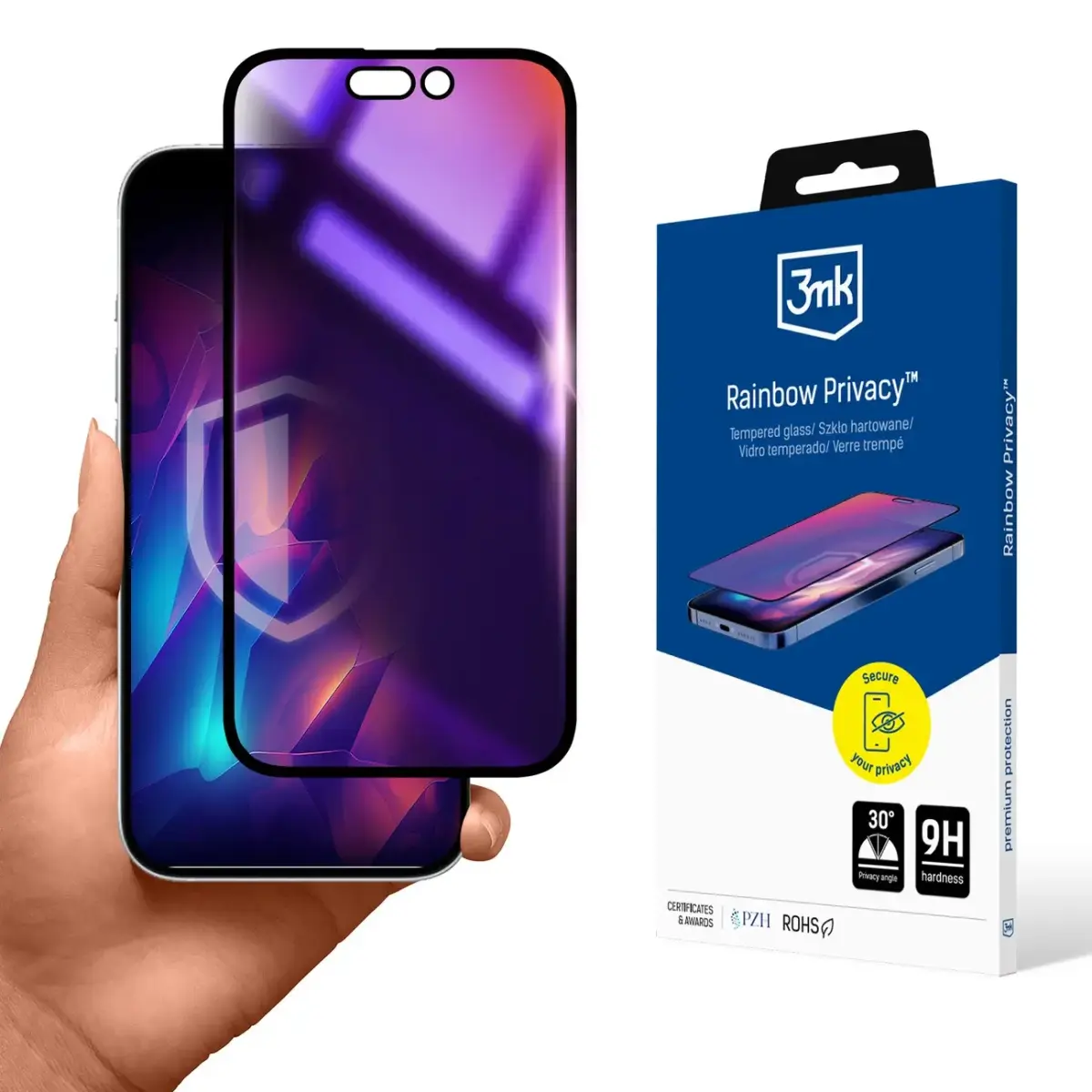 Privātuma ekrāna aizsargstikls 3mk Rainbow Privātums priekš Apple iPhone 16 Plus