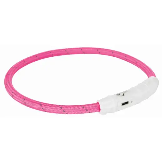 Mirgojoša kaklasiksna suņiem – Trixie Flash light ring USB, L–XL: 65 cm/ø 7 mm