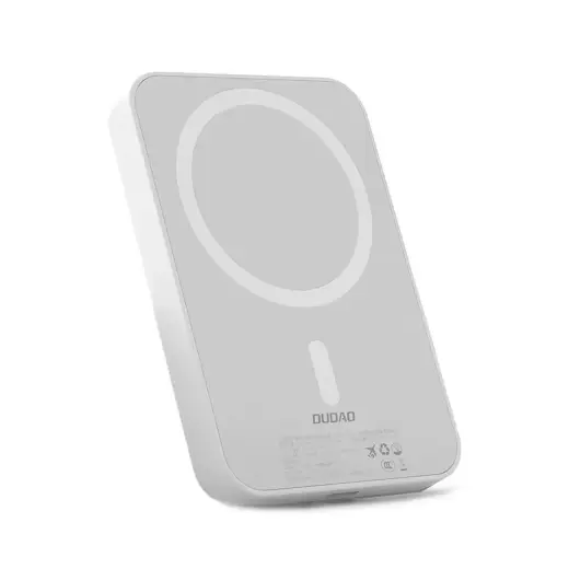 Dudao K26S ārējais akumulators (powerbank) | 5000 mAh | 20W | USB-A, USB-C, MagSafe | balts