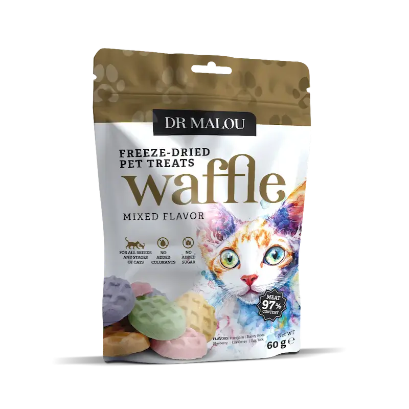 DR Malou Treats for cats - , Freeze-dried chicken wafers for cats (mix of flavors) 60g