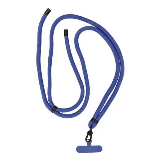 SWING (8mm) Phone lanyard, Phone pendant with adjustable length / cord length 165cm (max 82.5cm in the loop) / on the shoulder or neck - dark blue