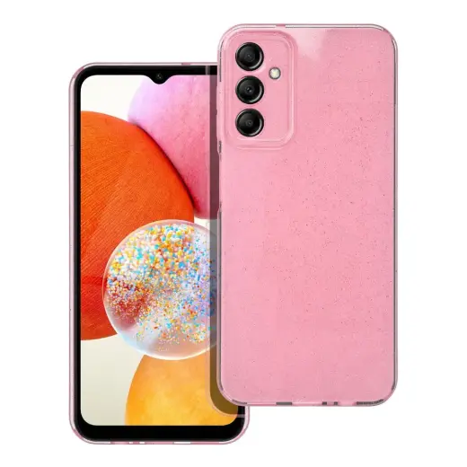 Clear 2 mm Blink telefono dėklas Samsung Galaxy A14 4G (A145) | A14 5G (A146) rožinis