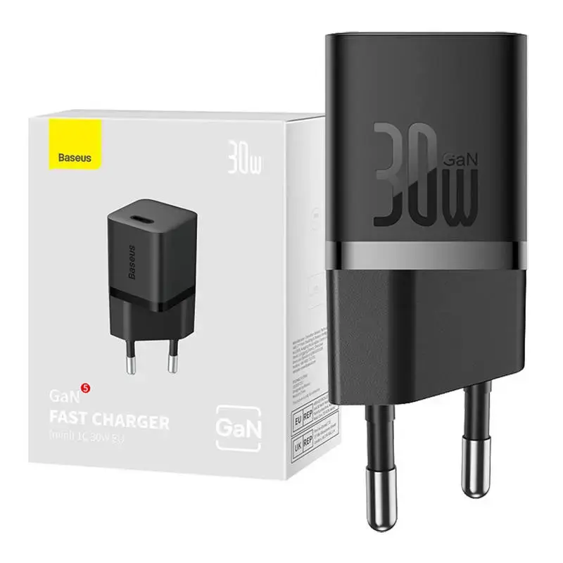 Baseus GaN5 tīkla lādētājs | 30W | USB-C | черное