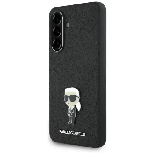 Case Karl Lagerfeld Fixed Glitter Ikonik Logo Metal Pin for Samsung Galaxy A56 black