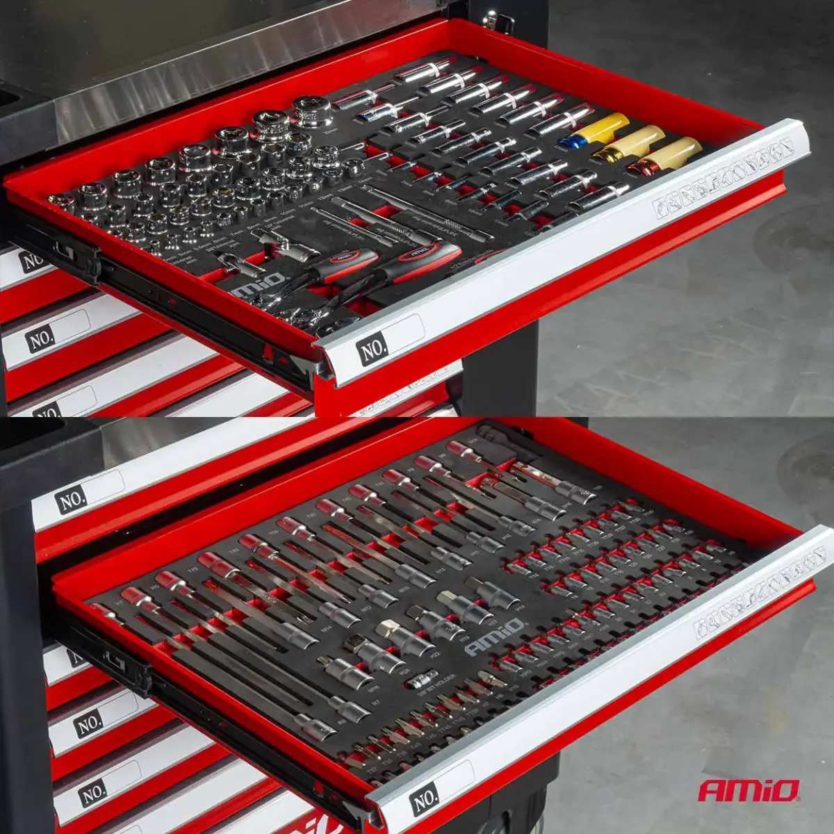 Tool Cabinet with 258-piece Tool Set 840x460x870mm AMIO-04892