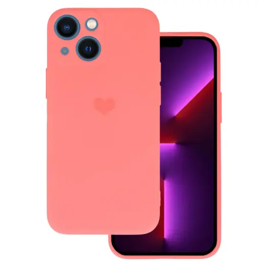 Vennus Silicone Heart telefono dėklas iPhone 14 Plus oranžinis (dizainas 1)