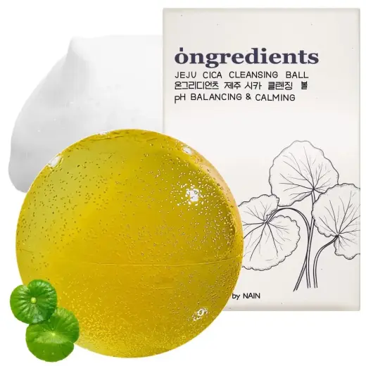 Ongredients, Jeju Cica Cleansing Ball, Cleansing & Hydrating, Cleansing Bar, For Face, 110 g