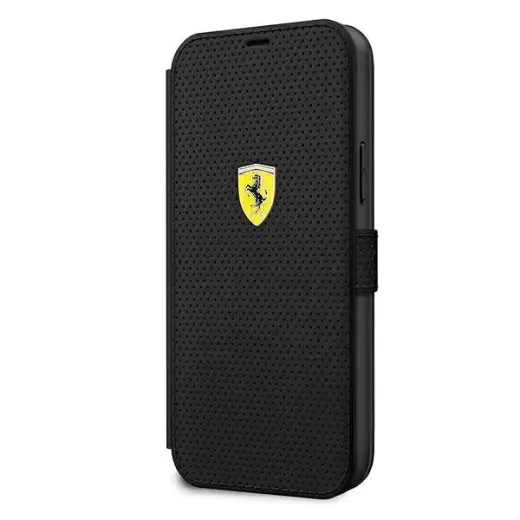 Ferrari FESPEFLBKP12LBK iPhone 12 Pro Max 6,7" czarny|black book On Track Perforated