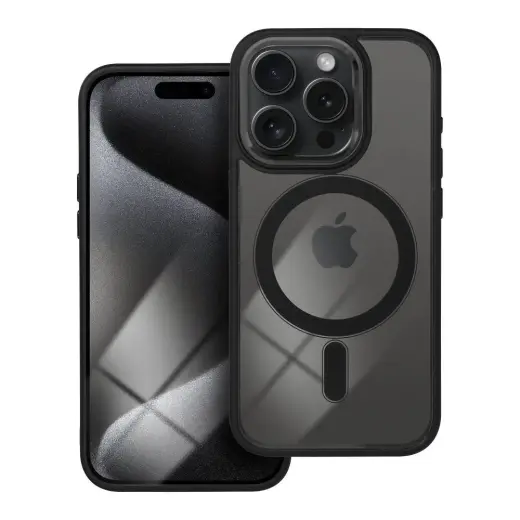 Color Edge Mag telefono dėklas su MagSafe palaikymu iPhone 15 Pro juodas