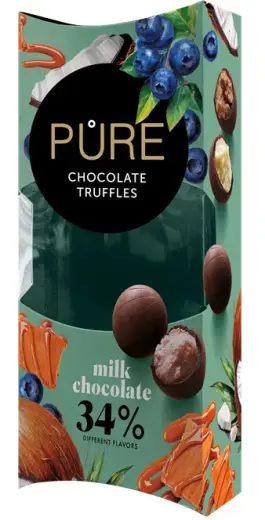 Piena šokolādes trifeļu izlase 108g PURE