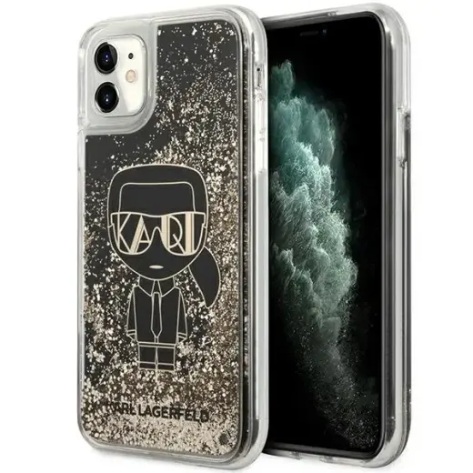 Karl Lagerfeld Liquid Glitter Gatsby Case for iPhone 11 Black