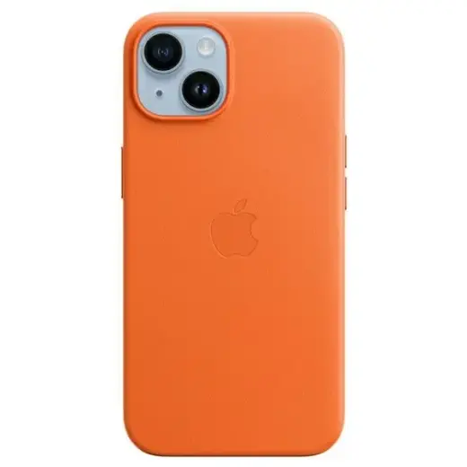 Etui Apple MPPF3ZM|A iPhone 14 Plus | 15 Plus 6.7" pomarańczowy|orange Leather Case MagSafe