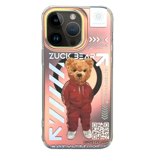 ZUCK BEAR NEW YORK NEVER SLEEPS MAG maciņš ar MagSafe atbalstu telefonam iPhone 15 Pro Max daudzkrāsains