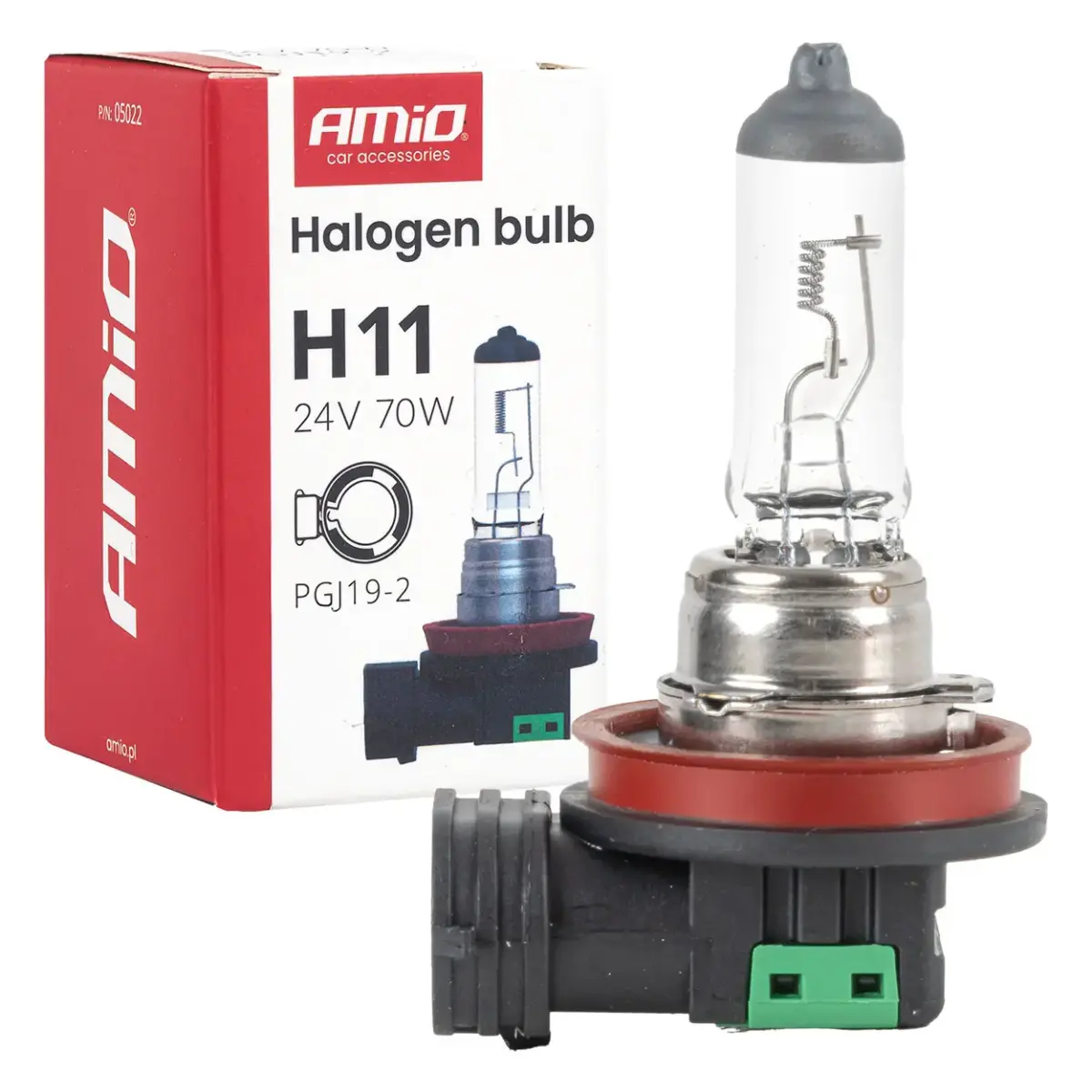 Halogen bulb H11 24V 70W PGJ19-2 AMIO-05022