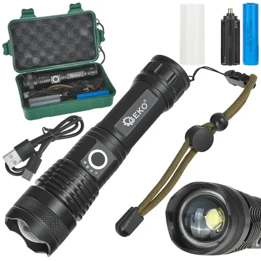 Taktikaline LED taskulamp XHP50 15W 1800mAh 1500lm IPX3
