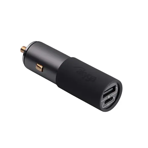 Akyga AK-CH-26 auto lādētājs | 100W | PD, QC, GaN | USB-A, USB-C | pelēks