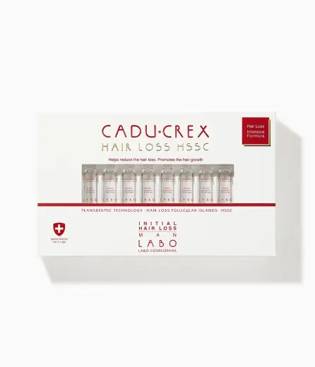 Set, Labo Suisse, Cadu-Crex Initial Stage, Anti-Hair Loss, Ampoules Treatment Serum, For Scalp, For Men, 20 pcs, 3.5 ml