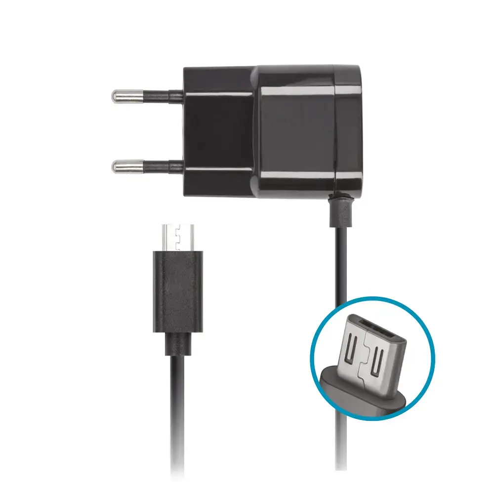Forever charger NewShell 1A black with microUSB cable 1,2 m