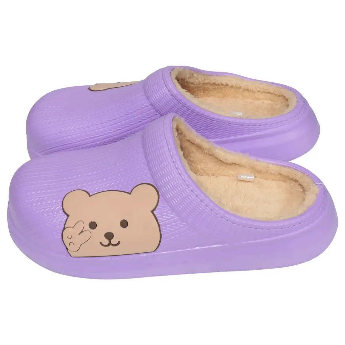 BESK Women's warm garden slippers, size 36-37, purple