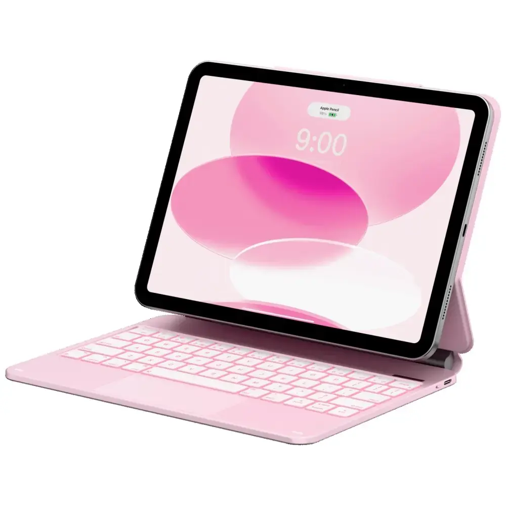 Case Typecase Edge with keyboard for iPad  11" (A16) 2025 / iPad 10.9" 2022 pink