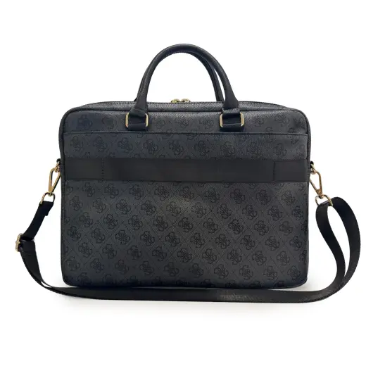 Guess PU 4G Stripe Metal Logo Computer Bag 14" Black
