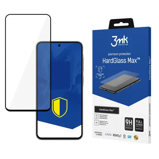Full-screen tempered glass 3mk HardGlass Max Black for Samsung Galaxy A36 | A56