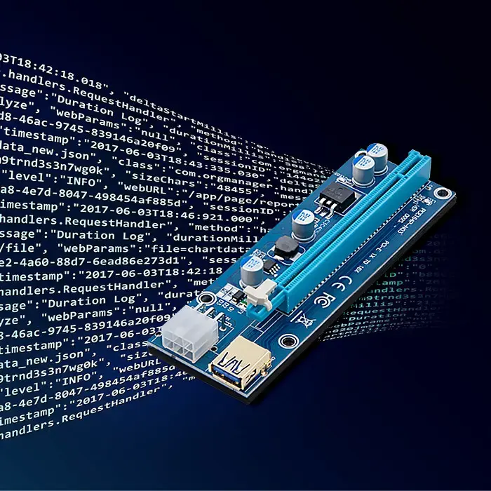 Qoltec PCI-E Riser 1x - 16x | USB 3.0 | ver. 009S | SATA / PCI-E 6 pin