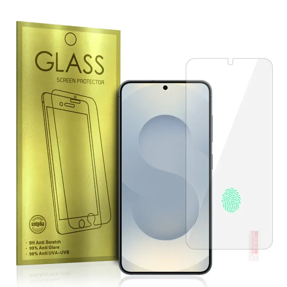 Gold aizsargstikls telefona ekrānam Galaxy S25+ | Galaxy S24+ (saderīgs ar pirksta nospieduma sensoru)