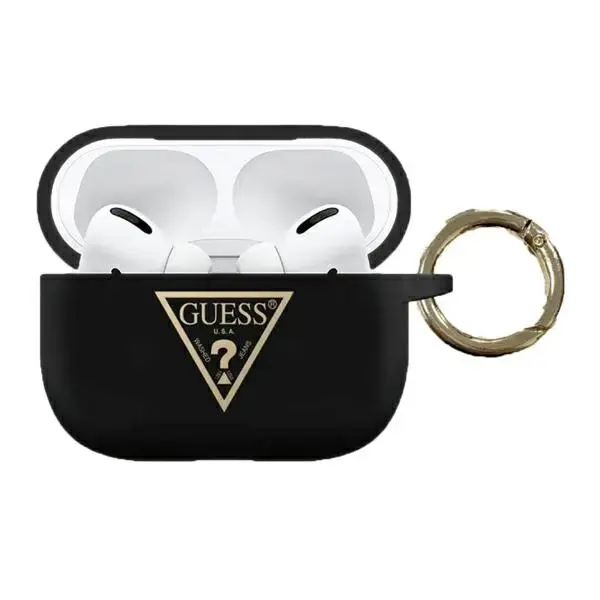 GUACAPLSTLBK Guess Triangle Silicone Case for Airpods Pro Black
