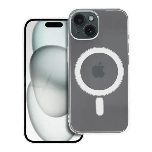 Clear 2 mm telefono dėklas su MagSafe palaikymu iPhone 15 skaidrus