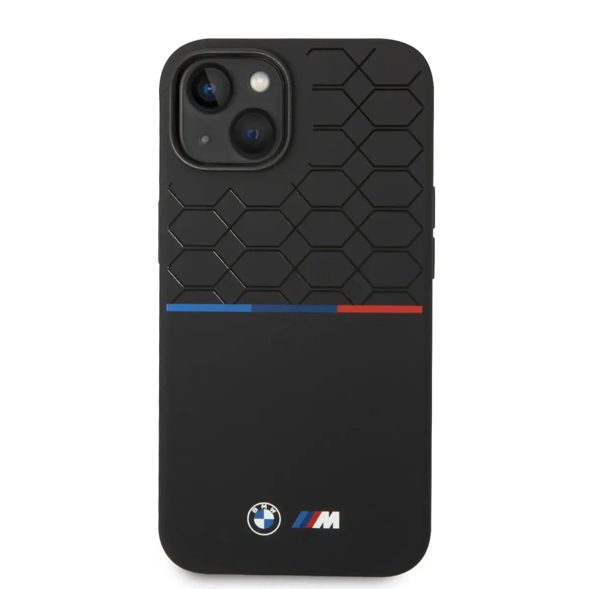 BMW M Liquid Silicone Tricolor Case for iPhone 14 Plus Black