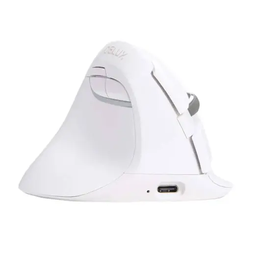 Wireless Vertical Mouse Delux M618ZD BT+2.4G for left-handed (white)