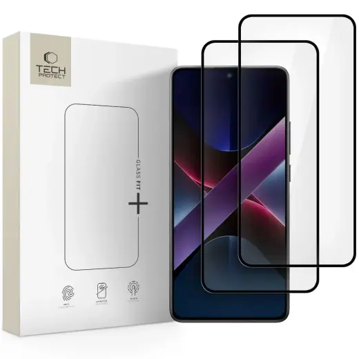 Tech-Protect Glass Fit+ karastatud kaitseklaas telefonile Poco X7 Pro 5G (2 tk.)
