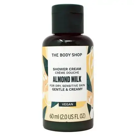 The Body Shop Shower Cream Almond Milk for Dry and Sensitive Skin Gentle and Creamy 2 Fl Ounce