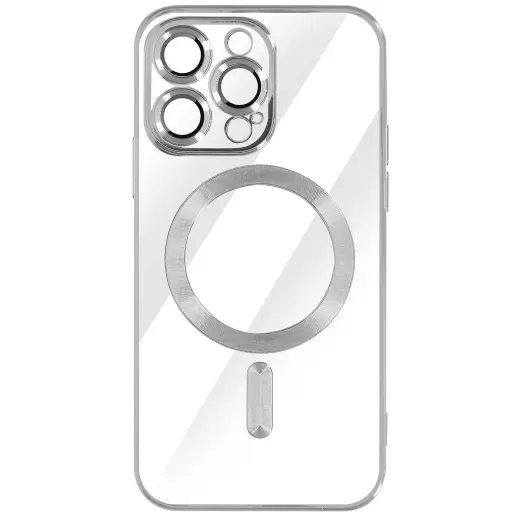 Fusion MagSafe Electroplate protect silicone case for Apple iPhone 14 Pro silver