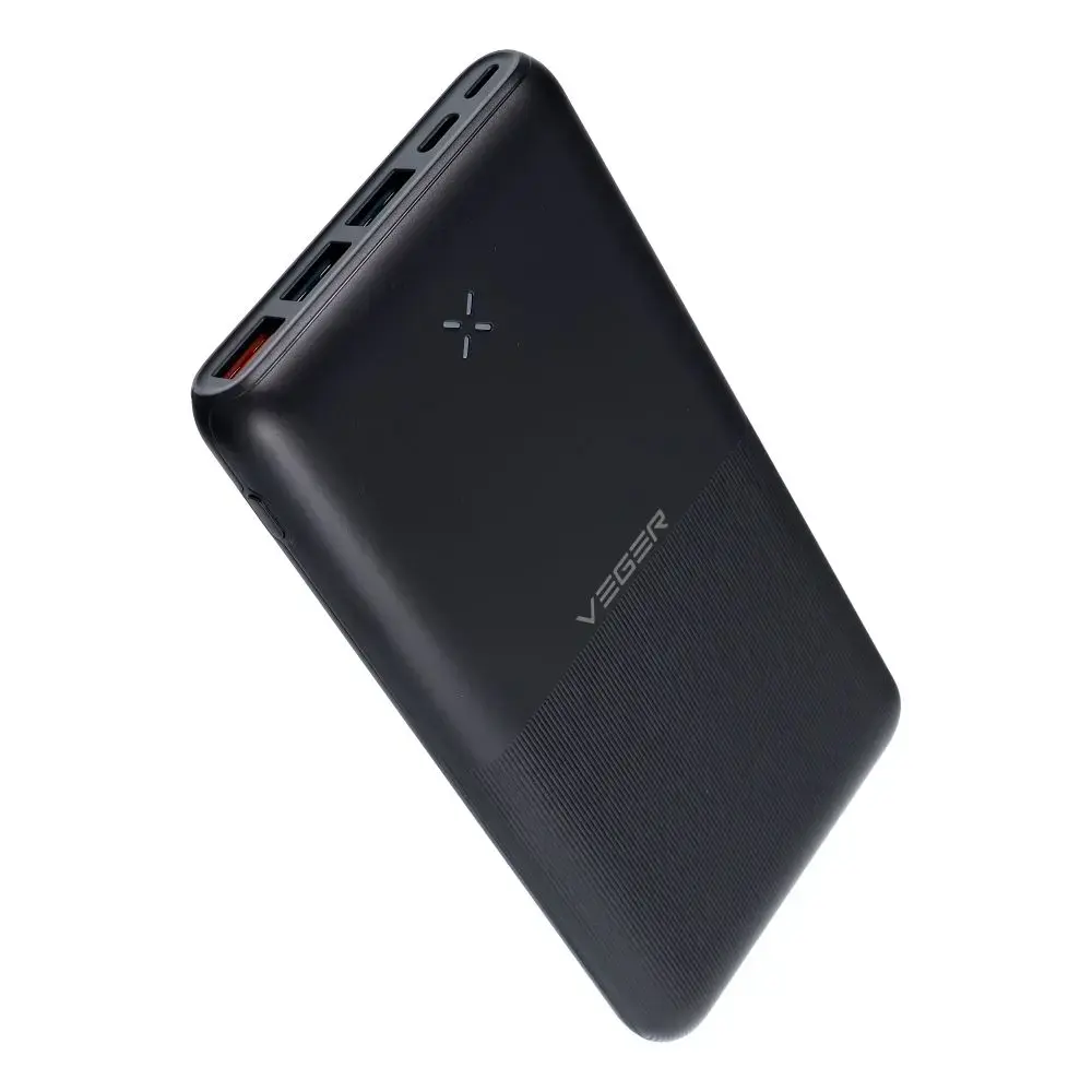 Veger S22 ārējais akumulators (powerbank) | 20 000 mAh | 20W | PD, QC | USB-C, USB-A, Micro USB | melns