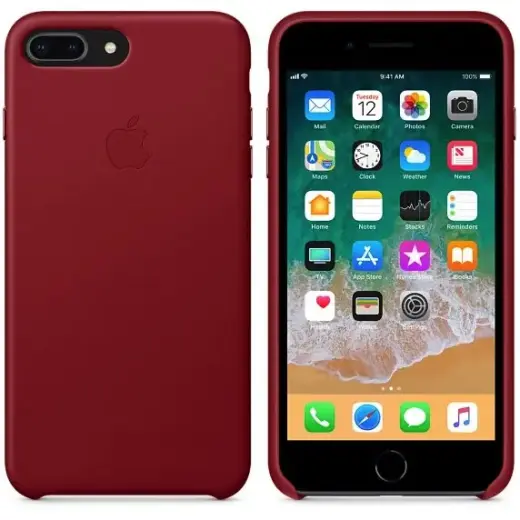 MQHN2FE|A Apple Leather Cover for iPhone 7 Plus|8 Plus Red