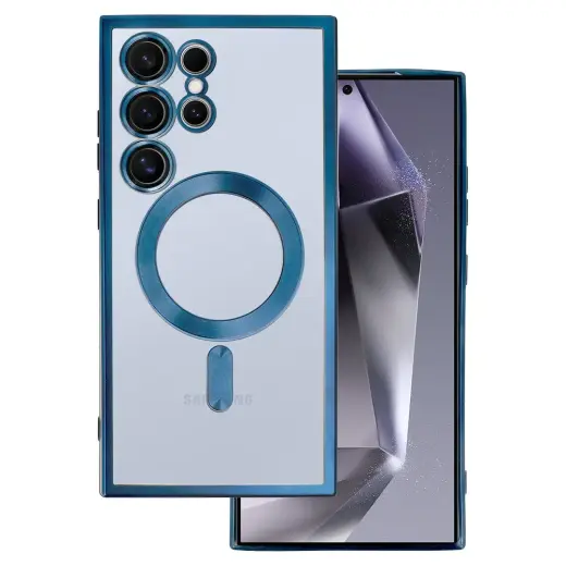 Metallic Magsafe Case for Samsung Galaxy S24 Blue