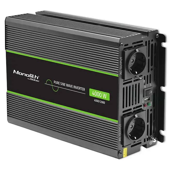 Qoltec Pure Sine Wave Inverter Monolith | 2000W | 4000W | 12V to 230 V