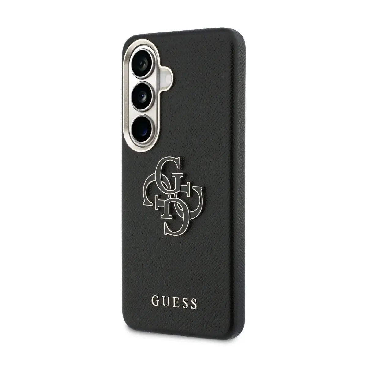 Guess PU 4G Resin Metal Logo maciņš telefonam Samsung Galaxy S26 (S942) melns