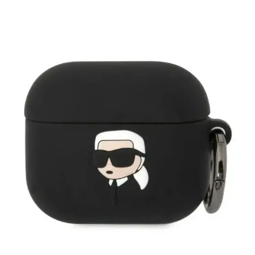 Karl Lagerfeld 3D Logo NFT Karl Head Silicone Case for Airpods 3 Black