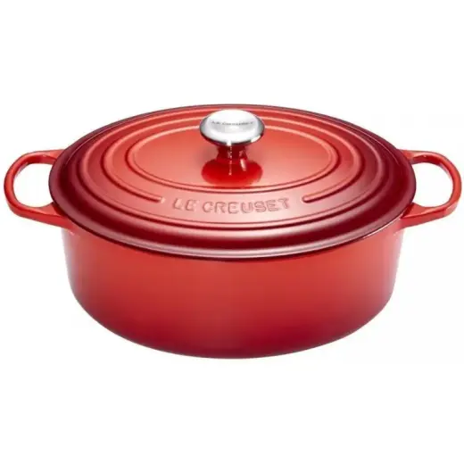Le Creuset Ketaus puodas ovalus 31cm / 6,3L raudonas