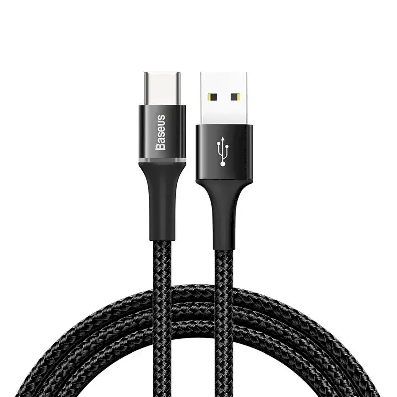 Baseus Halo Data Cable USB-C with LED 3A 1m (black)