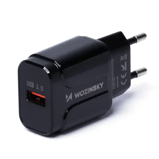 Wozinsky USB 3A Quick Charge travel wall charger black (WWC-B02)